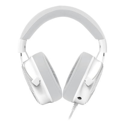 Redragon H730 USB Wired Gaming Headset - 53mm Drivers, 360° Spatial Sound, Detachable Noise-Canceling Microphone, Magnetic Replaceable Ear Cushions, Over-Ear Headphones Works for PC/PS4/PS5, White