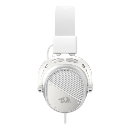Redragon H730 USB Wired Gaming Headset - 53mm Drivers, 360° Spatial Sound, Detachable Noise-Canceling Microphone, Magnetic Replaceable Ear Cushions, Over-Ear Headphones Works for PC/PS4/PS5, White