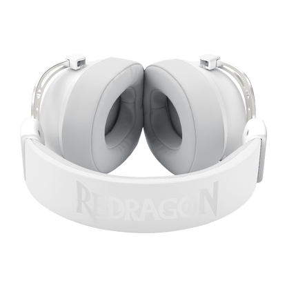 Redragon H730 USB Wired Gaming Headset - 53mm Drivers, 360° Spatial Sound, Detachable Noise-Canceling Microphone, Magnetic Replaceable Ear Cushions, Over-Ear Headphones Works for PC/PS4/PS5, White