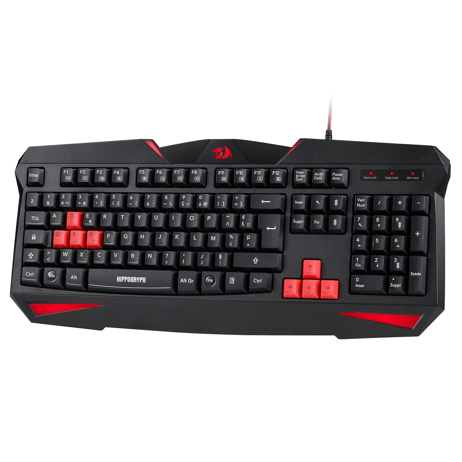 Redragon K301 Clavier Gaming AZERTY FR, Clavier à Membrane, 12 Touches Multimédia, Anti-Ghosting, Touches Échangeables, Lumière Rouge, Résistant aux Éclaboussures, USB, Compatible Windows