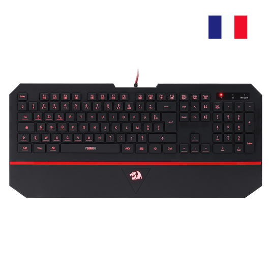 Redragon K502 Clavier De Jeu À Membrane Filiaire、avec Repose-Poignet、Touches Multimédia、Mince、Durable、Silencieux、Ergonomique、AZERTY FR、Parfait pour Ordinateur、Idéal pour Les Players、Noir