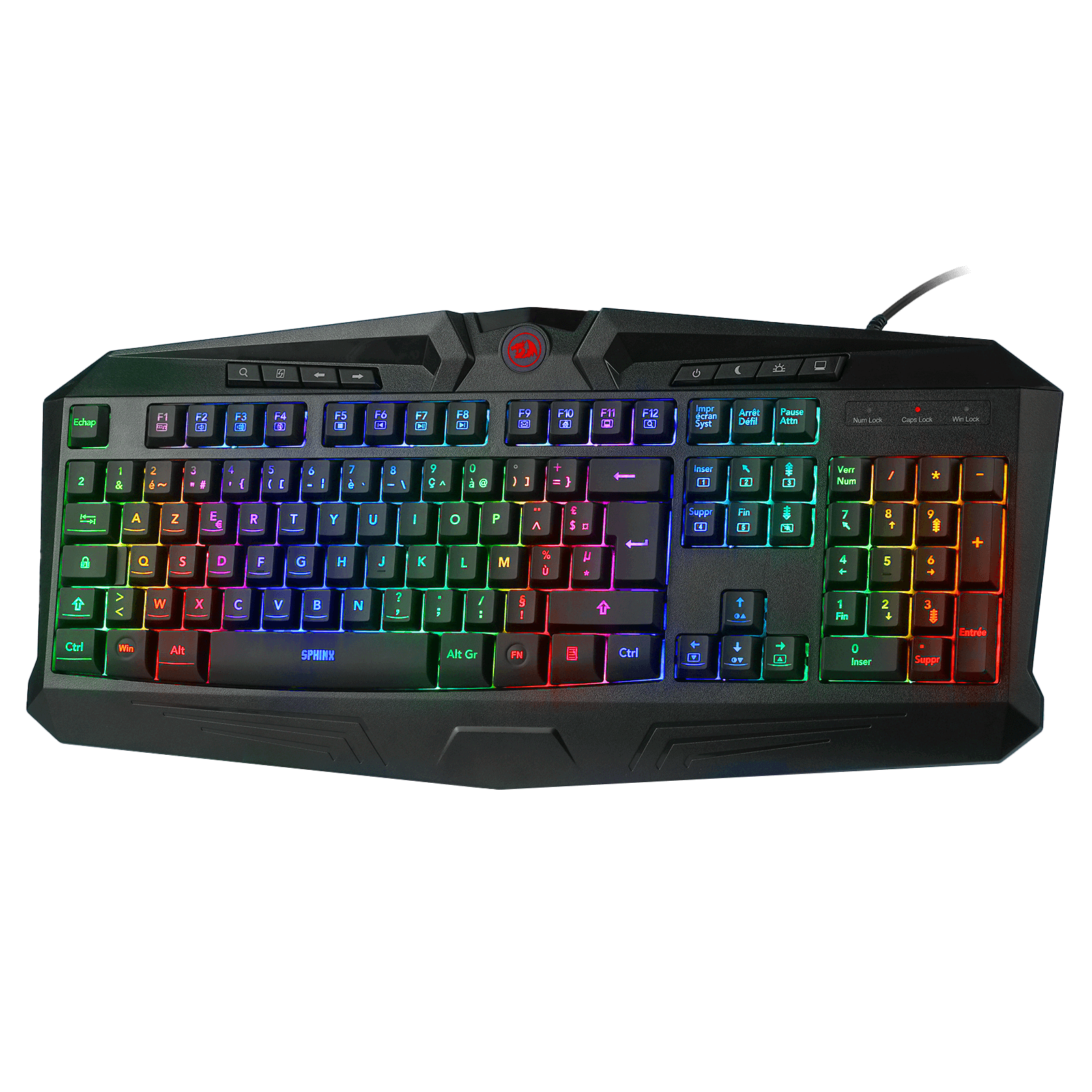 Redragon K503 AZERTY Wired Gaming Keyboard, RGB LED Backlight, Multimedia Keys, Silent Membrane Keyboard with Wrist Rest for Windows PC (Black)