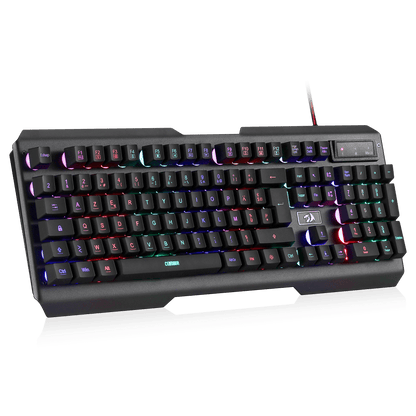 Redragon K506 Clavier gaming filaire à membrane éclairage LED arc-en-ciel, résistant à la poussière, clavier USB silencieux, 19 touches anti-ghosting, durable, AZERTY FR - PC/Ordinateur portable, Noir