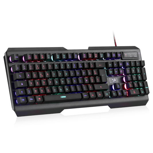 Redragon K506 Clavier gaming filaire à membrane éclairage LED arc-en-ciel, résistant à la poussière, clavier USB silencieux, 19 touches anti-ghosting, durable, AZERTY FR - PC/Ordinateur portable, Noir