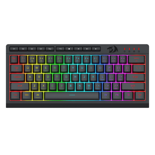 Redragon K522 60% RGB Membrane Gaming Keyboard, Compact 61 Keys Linear Mechanical-Feel Switch Keyboard w/ 4 Extra On-Board Macro Keys & Media Control Keys