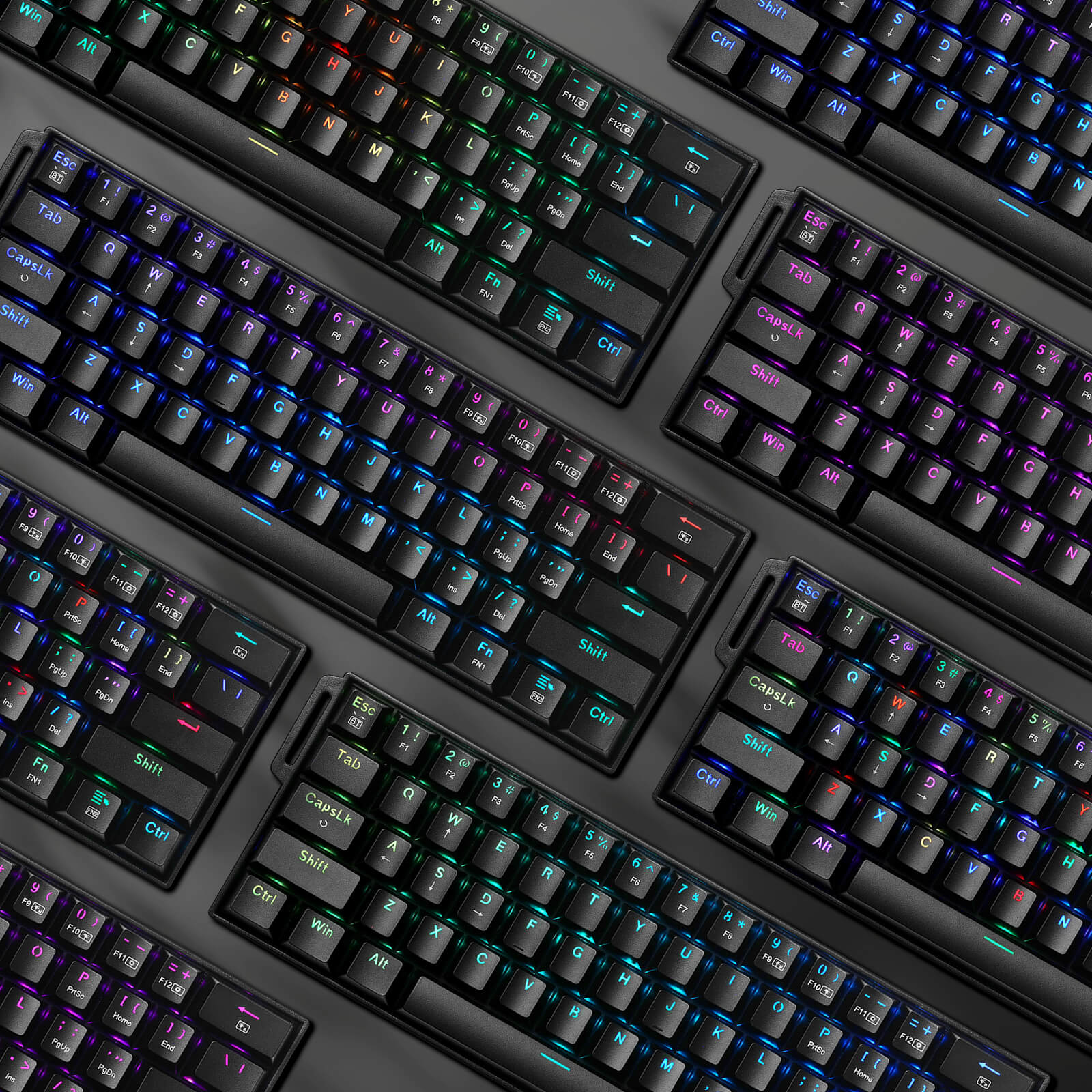 Redragon K530 Pro 60% 3-Mode Wireless RGB Mechanical Keyboard, 61 Keys Hot-Swappable Compact Gaming Keyboard w/Portable Strap, Hot-Swap Socket, 2-Layer Foam & Custom Dragon Chant Linear Switch