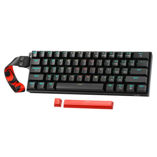 Redragon K530 Pro 60% 3-Mode Wireless RGB Mechanical Keyboard, 61 Keys Hot-Swappable Compact Gaming Keyboard w/Portable Strap, Hot-Swap Socket, 2-Layer Foam & Custom Dragon Chant Linear Switch