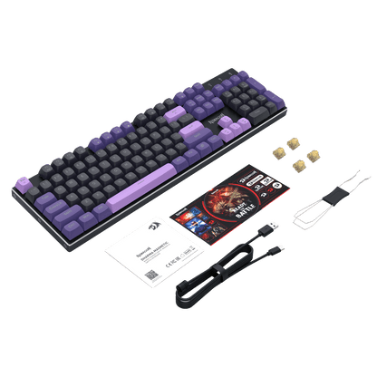 Redragon Mechanical keyboard kit with components on a black background