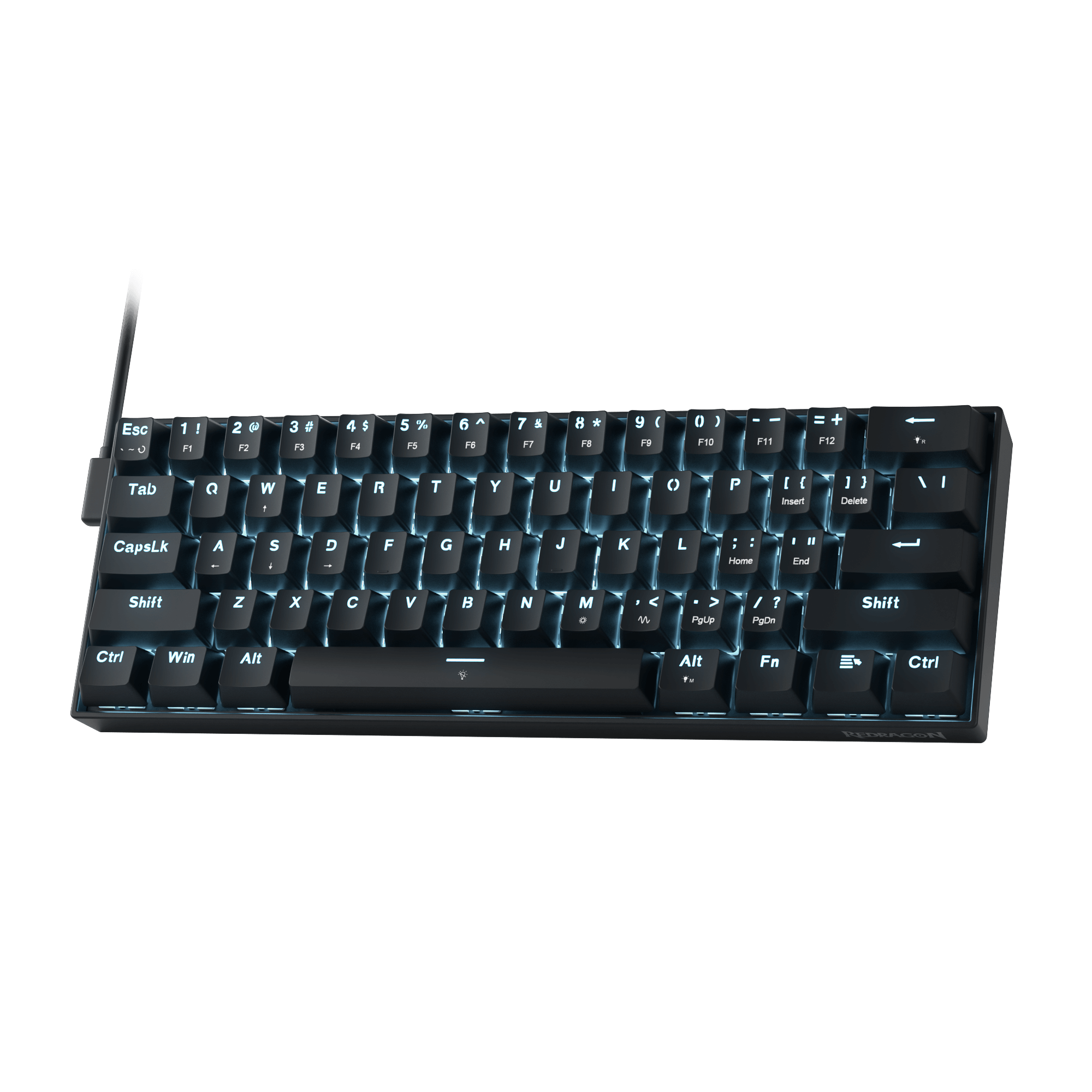 Redragon K617 HE Rapid Trigger Gaming Keyboard, 60% 61 Keys Wired Mechanical Keyboard w/Hyper-Fast Actuation, Dedicated Hall Effect Magnetic Switch, Actuation Point Adjustable, Essential Black