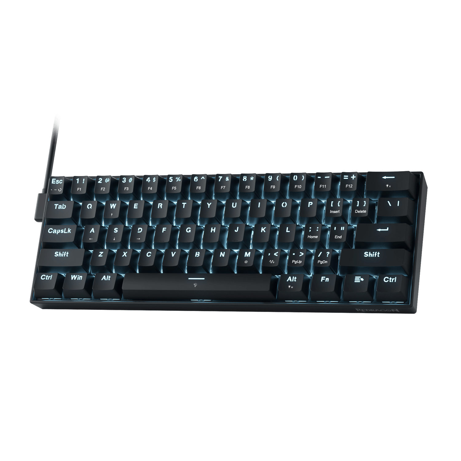 Redragon K617 HE Rapid Trigger Gaming Keyboard, 60% 61 Keys Wired Mechanical Keyboard w/Hyper-Fast Actuation, Dedicated Hall Effect Magnetic Switch, Actuation Point Adjustable, Essential Black
