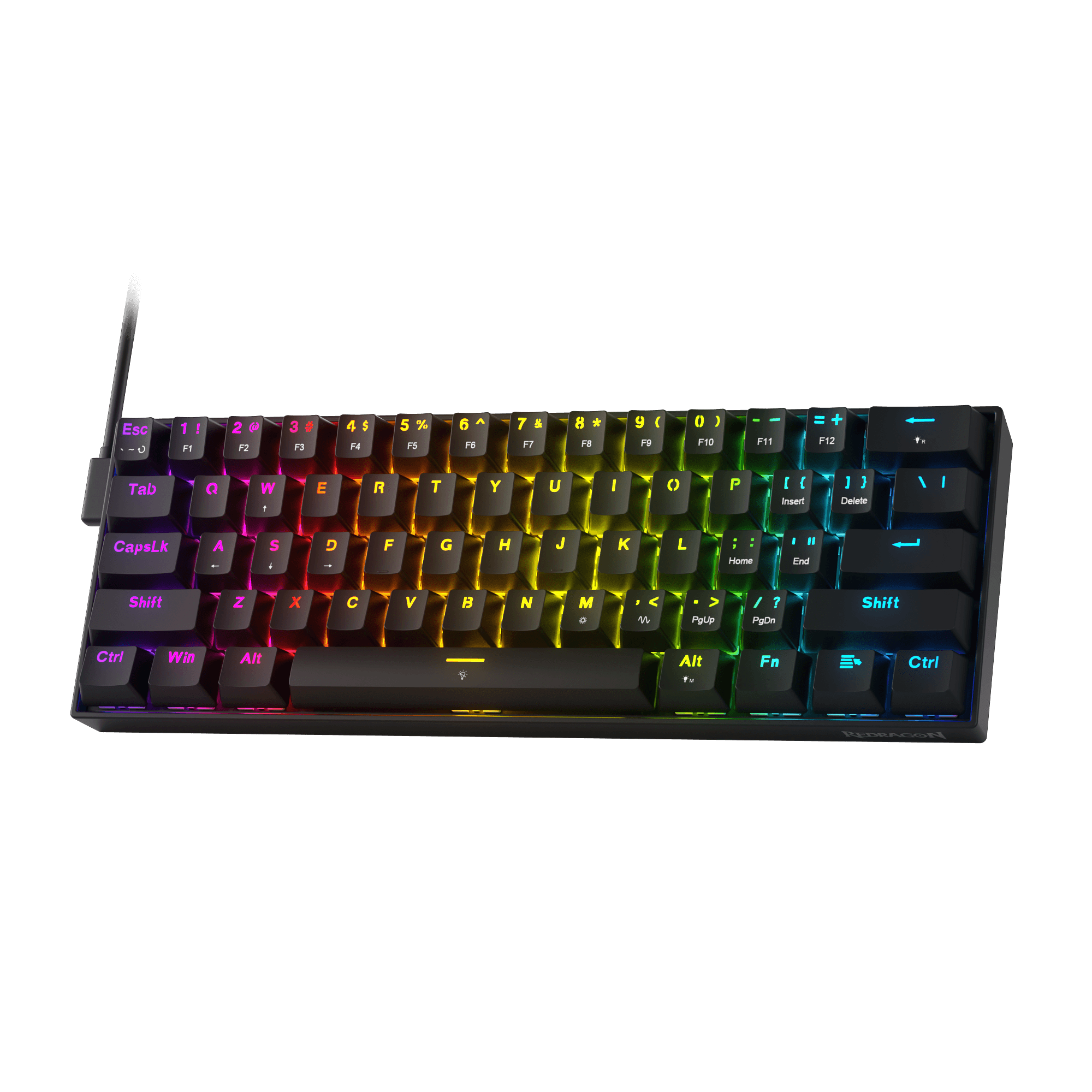 Redragon K617 HE Rapid Trigger Gaming Keyboard, 60% 61 Keys Wired Mechanical Keyboard w/Hyper-Fast Actuation, Dedicated Hall Effect Magnetic Switch, Actuation Point Adjustable, Essential Black