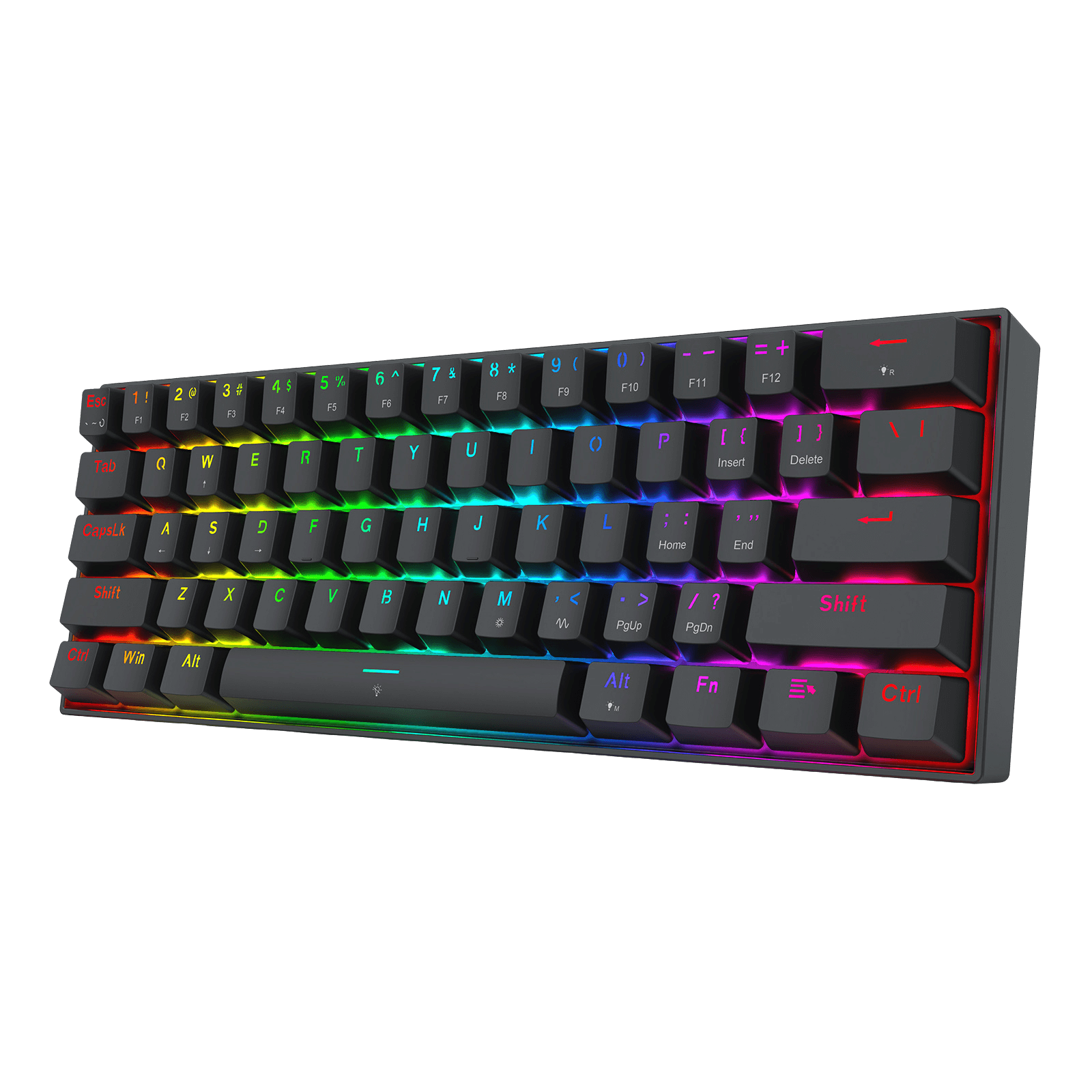 Redragon K617 HE Rapid Trigger Gaming Keyboard, 60% 61 Keys Wired Mechanical Keyboard w/Hyper-Fast Actuation, Dedicated Hall Effect Magnetic Switch, Actuation Point Adjustable, Essential Black