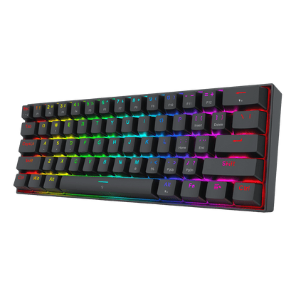 Redragon K617 HE Rapid Trigger Gaming Keyboard, 60% 61 Keys Wired Mechanical Keyboard w/Hyper-Fast Actuation, Dedicated Hall Effect Magnetic Switch, Actuation Point Adjustable, Essential Black