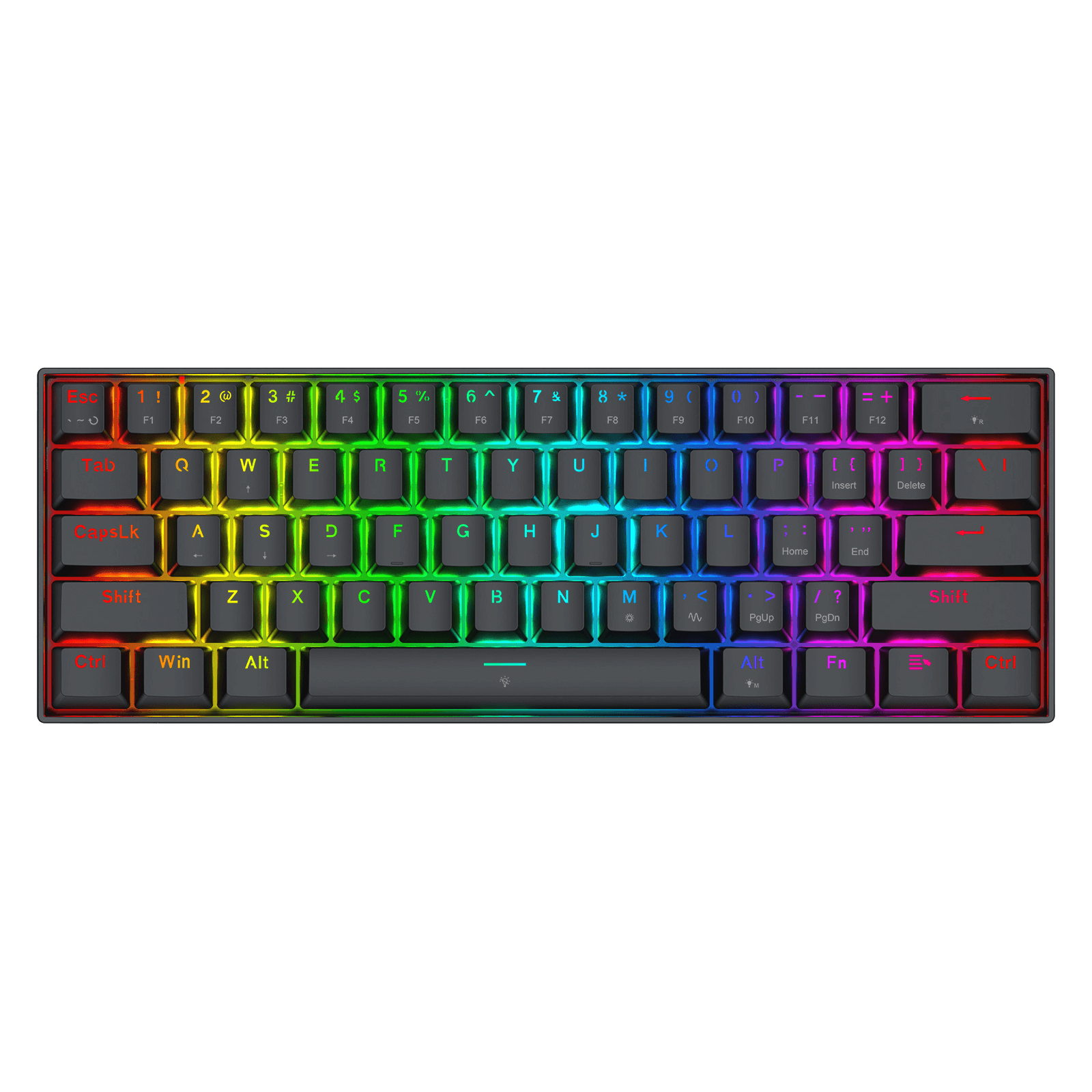 Redragon K617 HE Rapid Trigger Gaming Keyboard, 60% 61 Keys Wired Mechanical Keyboard w/Hyper-Fast Actuation, Dedicated Hall Effect Magnetic Switch, Actuation Point Adjustable, Essential Black