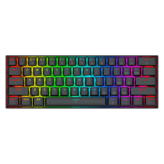 Redragon K617 HE Rapid Trigger Gaming Keyboard, 60% 61 Keys Wired Mechanical Keyboard w/Hyper-Fast Actuation, Dedicated Hall Effect Magnetic Switch, Actuation Point Adjustable, Essential Black