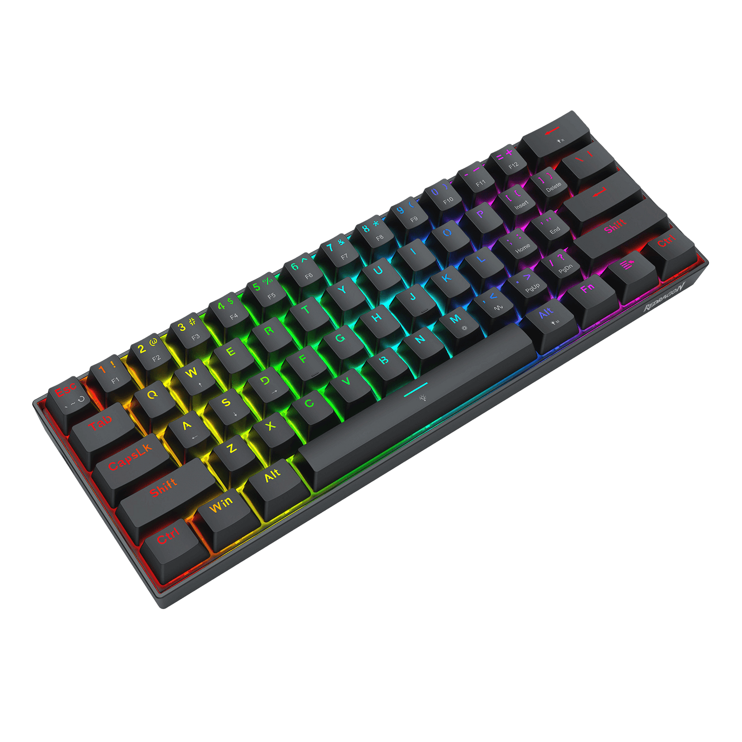 Redragon K617 HE Rapid Trigger Gaming Keyboard, 60% 61 Keys Wired Mechanical Keyboard w/Hyper-Fast Actuation, Dedicated Hall Effect Magnetic Switch, Actuation Point Adjustable, Essential Black