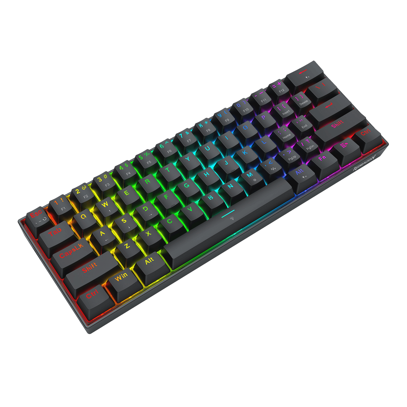 Redragon K617 HE Rapid Trigger Gaming Keyboard, 60% 61 Keys Wired Mechanical Keyboard w/Hyper-Fast Actuation, Dedicated Hall Effect Magnetic Switch, Actuation Point Adjustable, Essential Black