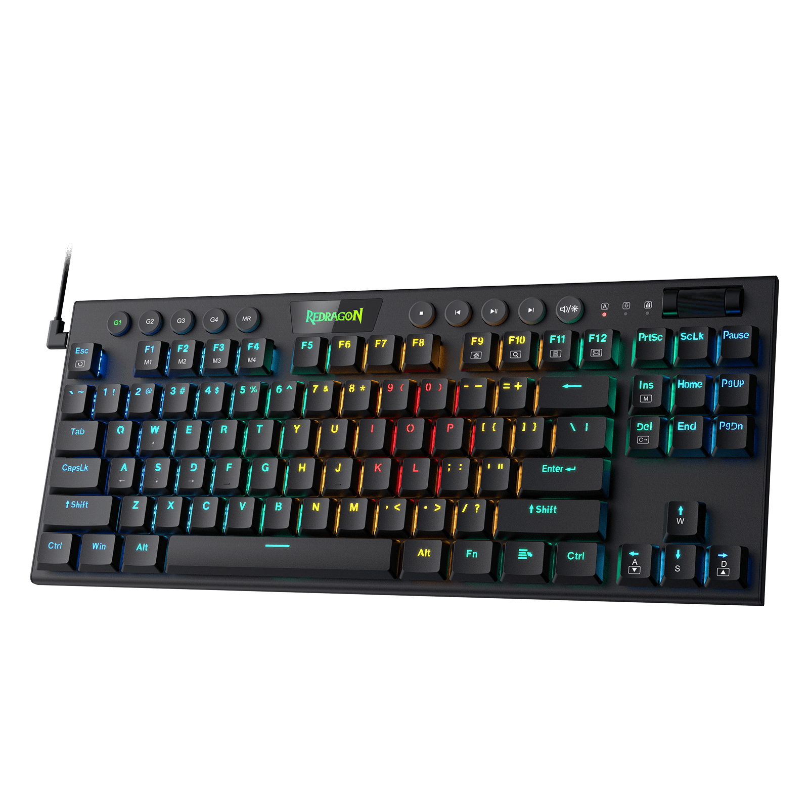 Rust Colored Keyboard Redragon HORUS K622 Wired Low Profile Keyboard with Media Control ...