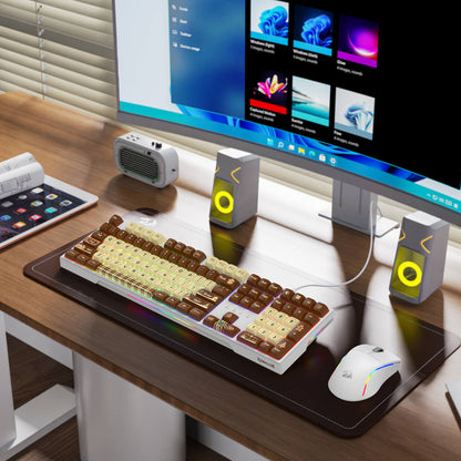 Redragon K668 Xmas Wired Gasket RGB Gaming Keyboard, 108 Keys Mechanical Keyboard w/Extra 4 Hotkeys, Upgraded Hot-swappable Socket, Sound Absorbing Foam, Christmas Gingerbread Man Themed Cute Keycaps