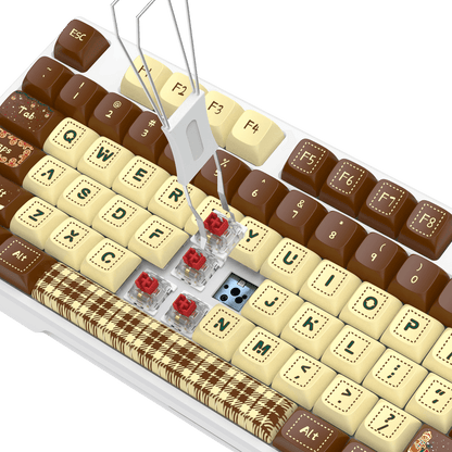 Redragon K668 Xmas Wired Gasket RGB Gaming Keyboard, 108 Keys Mechanical Keyboard w/Extra 4 Hotkeys, Upgraded Hot-swappable Socket, Sound Absorbing Foam, Christmas Gingerbread Man Themed Cute Keycaps