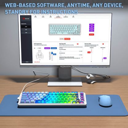 NOVA K709 HE Rapid Trigger Gaming Keyboard (Transparent Blue Keycaps)