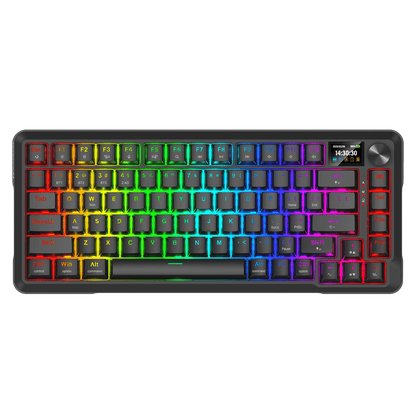 Redragon K724 PRO Wireless Gasket Gaming Keyboard w/Hype 1.14’’ TFT Screen & Knob, 81-Key 75% Mechanical Keyboard, 5-Layer Noise Dampening