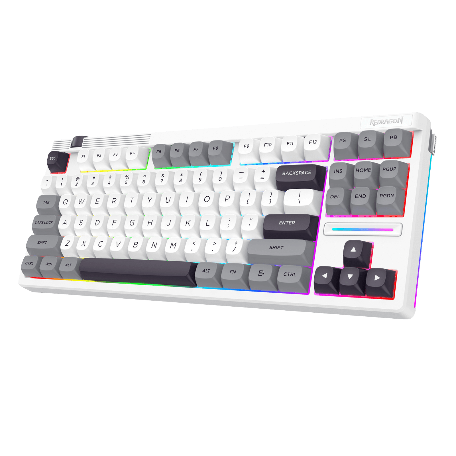Redragon K729 PRO 80% Wireless Gasket RGB Gaming Keyboard, 3-Mode TKL Mechanical Keyboard w/Knob Control, Mix-Color PBT Keycaps, Hot-Swap South-Facing Socket & 5-Layer Dampener, Custom Silent Switch | show