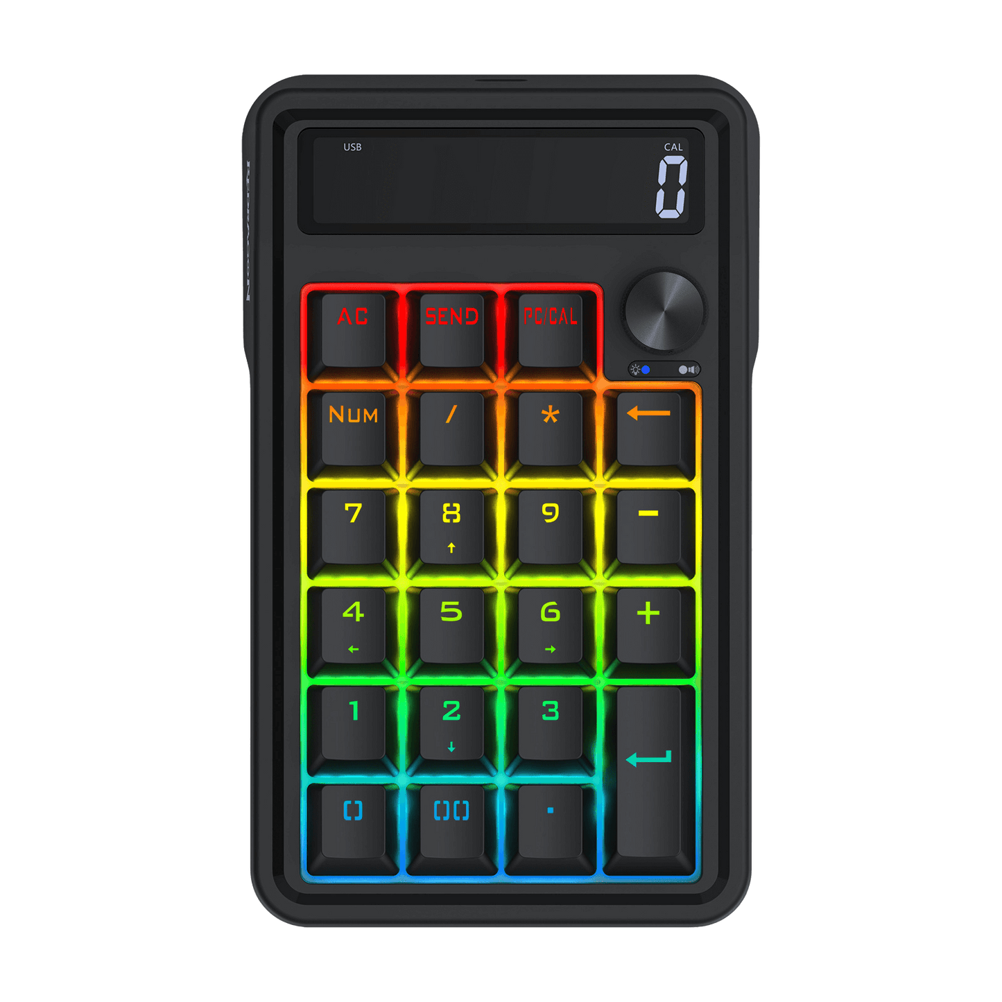 Redragon K733 PRO Wireless Gasket RGB Number Pad, 22 Keys Mechanical Numpad w/PC & Calculate Modes, 10 Digits Calculator Display, Knob Control, 5-Layer Noise Dampening, Creamy Custom Linear Switch