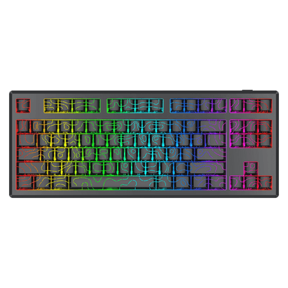 Redragon K737 PRO Wireless 87 Keys Gasket Gaming Keyboard, 80% Premium CNC Aluminum Mechanical Keyboard, Hot-Swap South-Facing LED Socket, 5-Layer Noise Dampening, Side-Printed PBT Contour Line Keycap