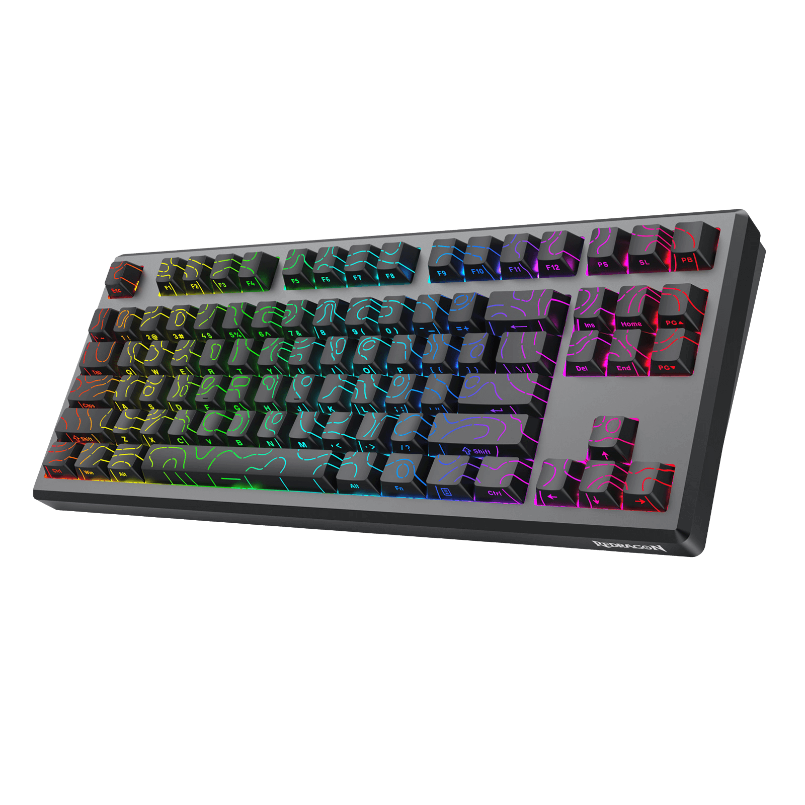 Redragon K737 PRO Wireless 87 Keys Gasket Gaming Keyboard, 80% Premium CNC Aluminum Mechanical Keyboard, Hot-Swap South-Facing LED Socket, 5-Layer Noise Dampening, Side-Printed PBT Contour Line Keycap
