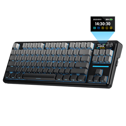 Redragon K743 PRO GB 80% Gasket RGB Gaming Keyboard w/Hype 1.14’’ TFT Screen & Knob, 84 Keys Mechanical Keyboard, 5-Layer Noise Dampening, Hot-Swap South-Facing RGB Socket, Gradient PBT Keycaps