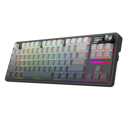 Redragon K743 PRO GB 80% Gasket RGB Gaming Keyboard w/Hype 1.14’’ TFT Screen & Knob, 87 Keys Mechanical Keyboard, 5-Layer Noise Dampening, Hot-Swap South-Facing RGB Socket, Gradient PBT Keycaps