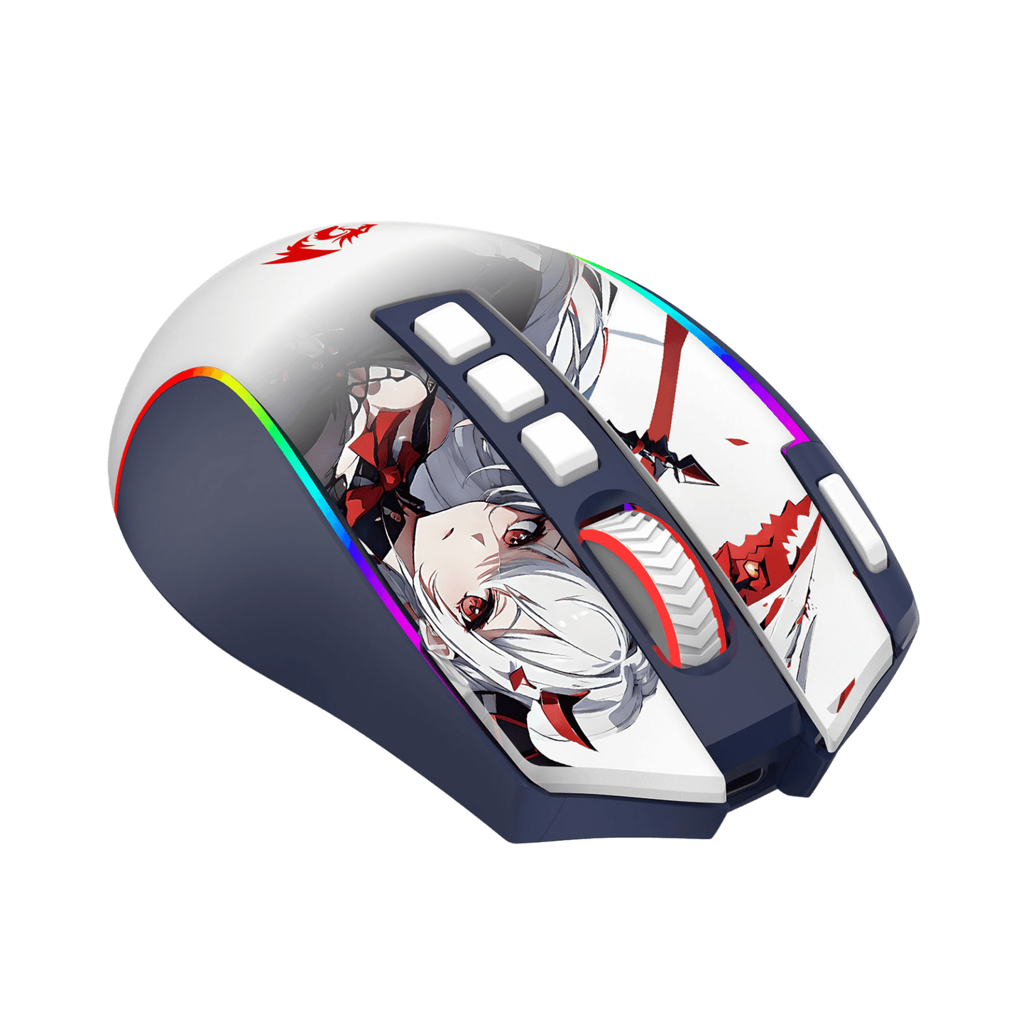 Redragon M612AK PRO RGB Gaming Mouse, 8000 DPI Wired/Wireless Optical Mouse with 9 Programmable Buttons & 7 Backlit Modes, BT & 2.4G Wireless, Software Supports DIY Keybinds Rapid Fire Button