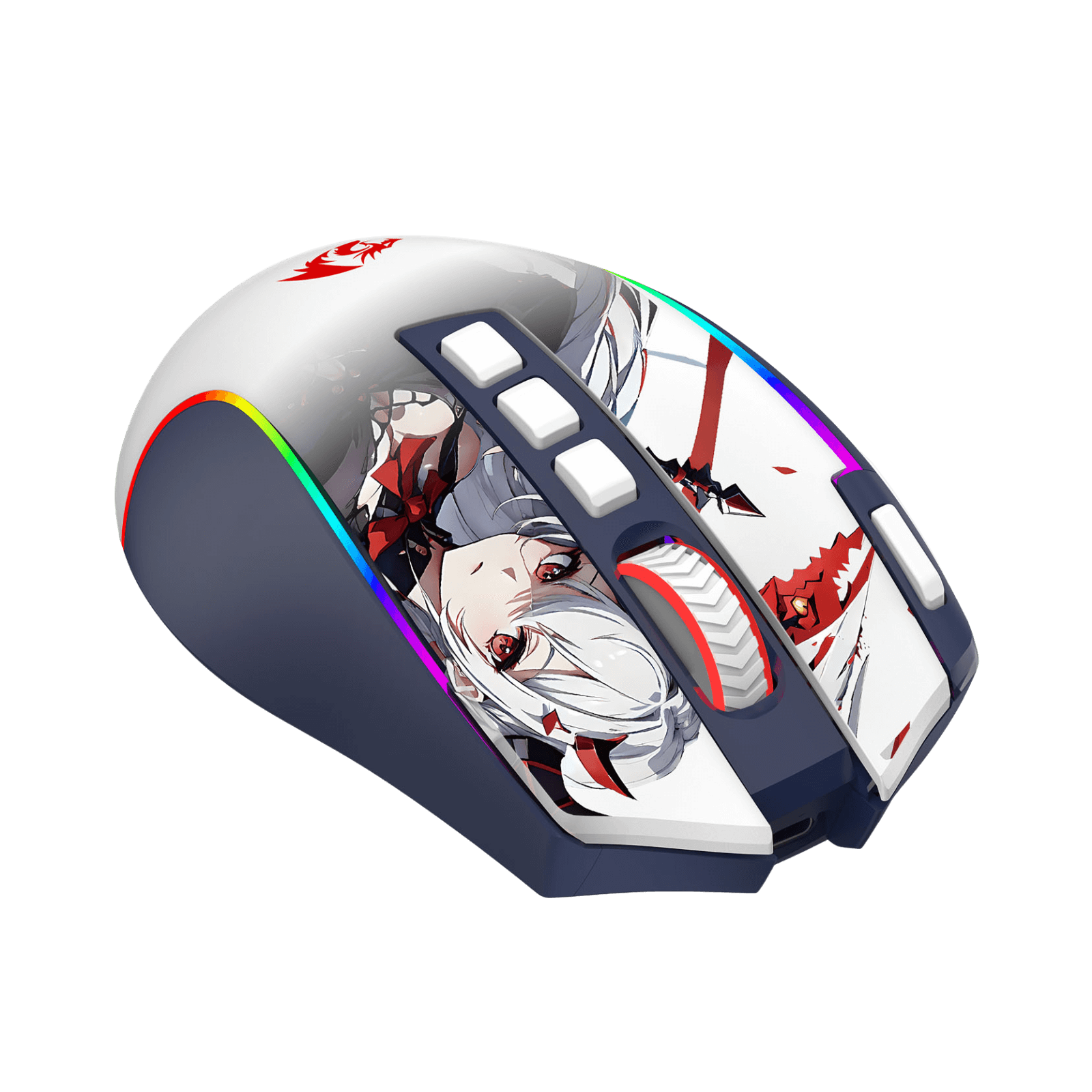 Redragon M612AK PRO RGB Gaming Mouse, 8000 DPI Wired/Wireless Optical Mouse with 9 Programmable Buttons & 7 Backlit Modes, BT & 2.4G Wireless, Software Supports DIY Keybinds Rapid Fire Button