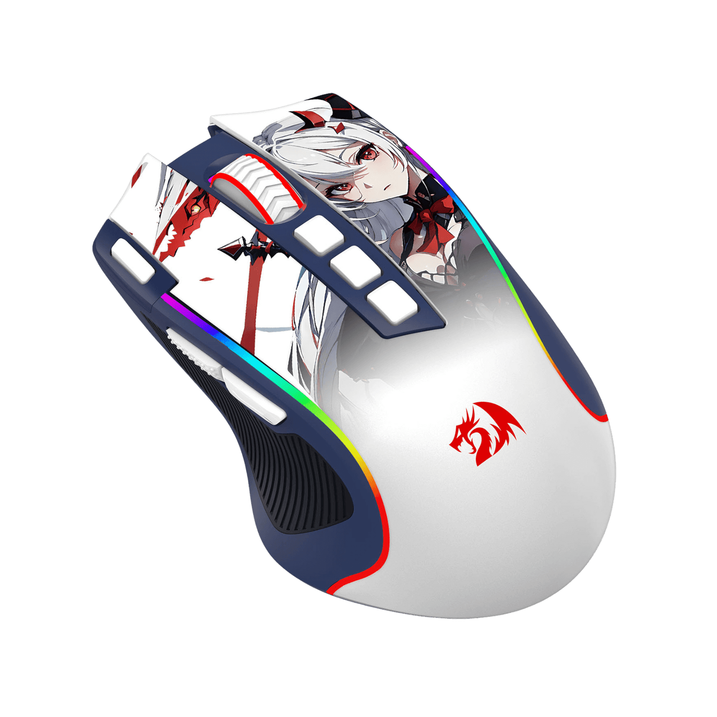Redragon M612AK PRO RGB Gaming Mouse, 8000 DPI Wired/Wireless Optical Mouse with 9 Programmable Buttons & 7 Backlit Modes, BT & 2.4G Wireless, Software Supports DIY Keybinds Rapid Fire Button