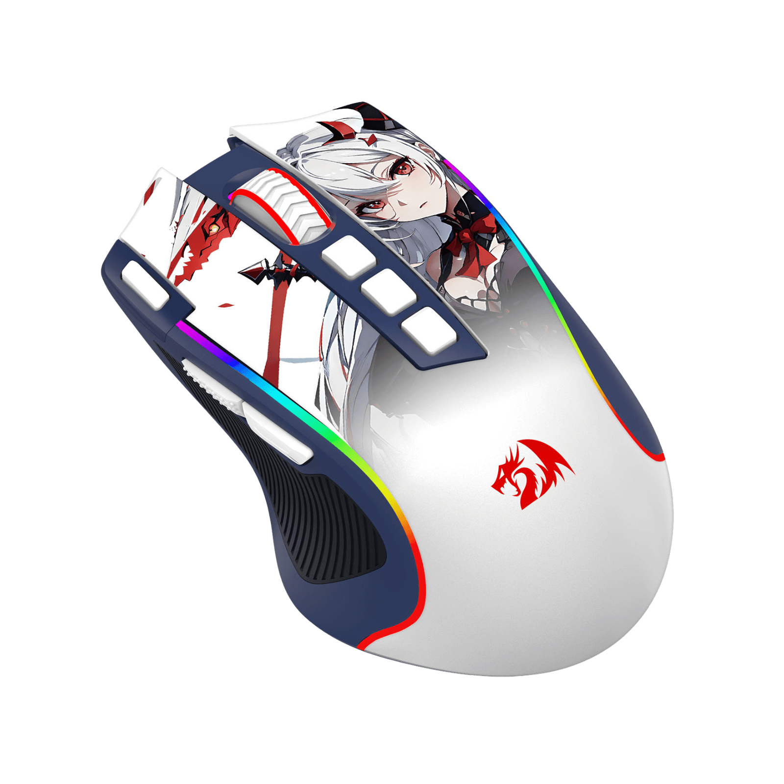 Redragon M612AK PRO RGB Gaming Mouse, 8000 DPI Wired/Wireless Optical Mouse with 9 Programmable Buttons & 7 Backlit Modes, BT & 2.4G Wireless, Software Supports DIY Keybinds Rapid Fire Button