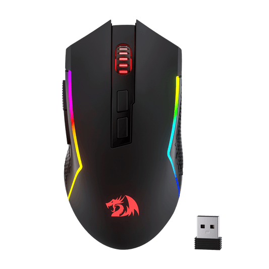 Redragon M693 LIT Wireless Gaming Mouse, 12800 DPI Mice w/ 3-Mode Connection, BT & 2.4G Wireless, 7 Macro Buttons, Reliable Power Capacity for PC/Mac/Laptop