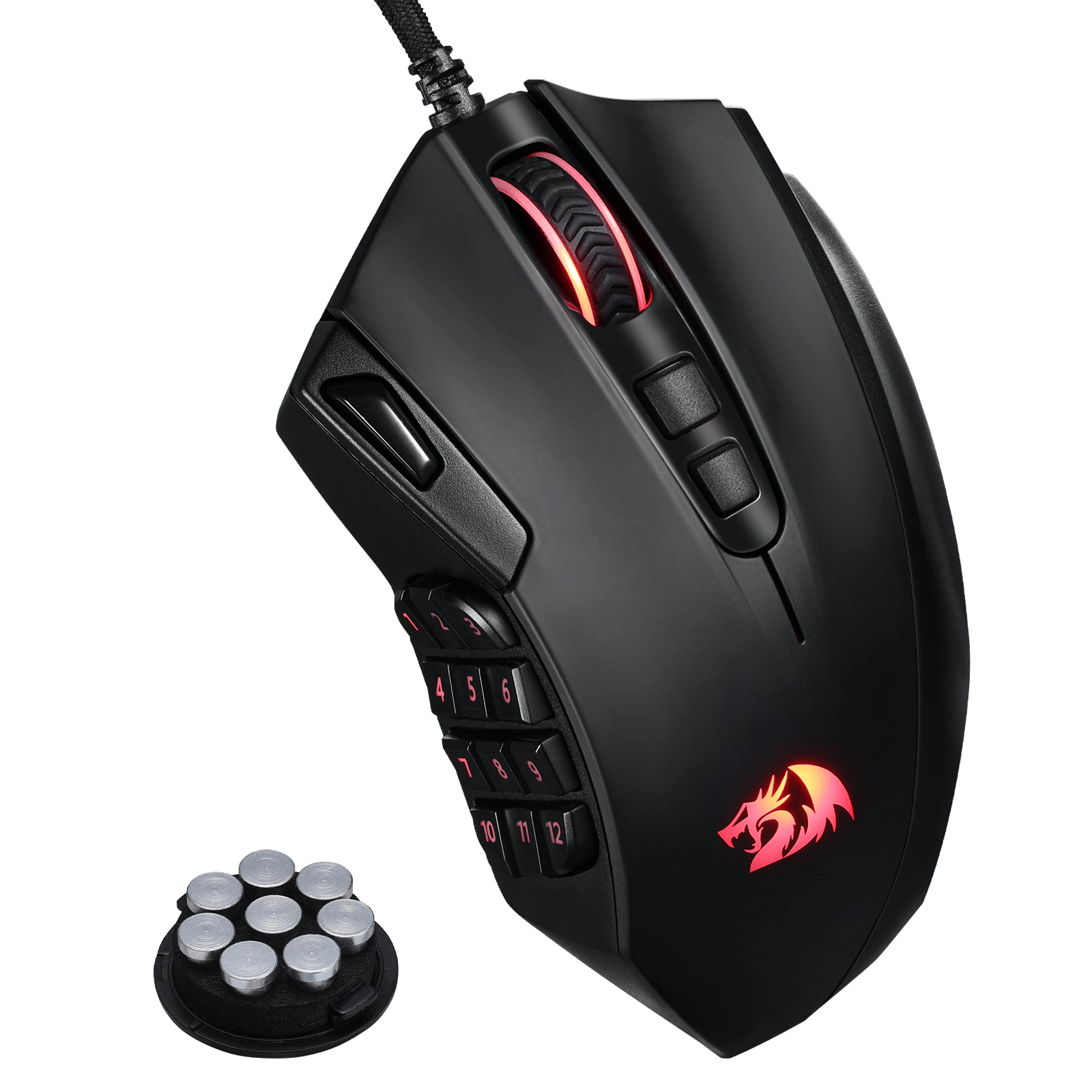 Redragon M921 MMO Gaming Mouse, 12400 DPI High Precision Wired RGB Mice w/18 Programmable Buttons, 12 Side Macro Keys, Software Supports for PC Laptop