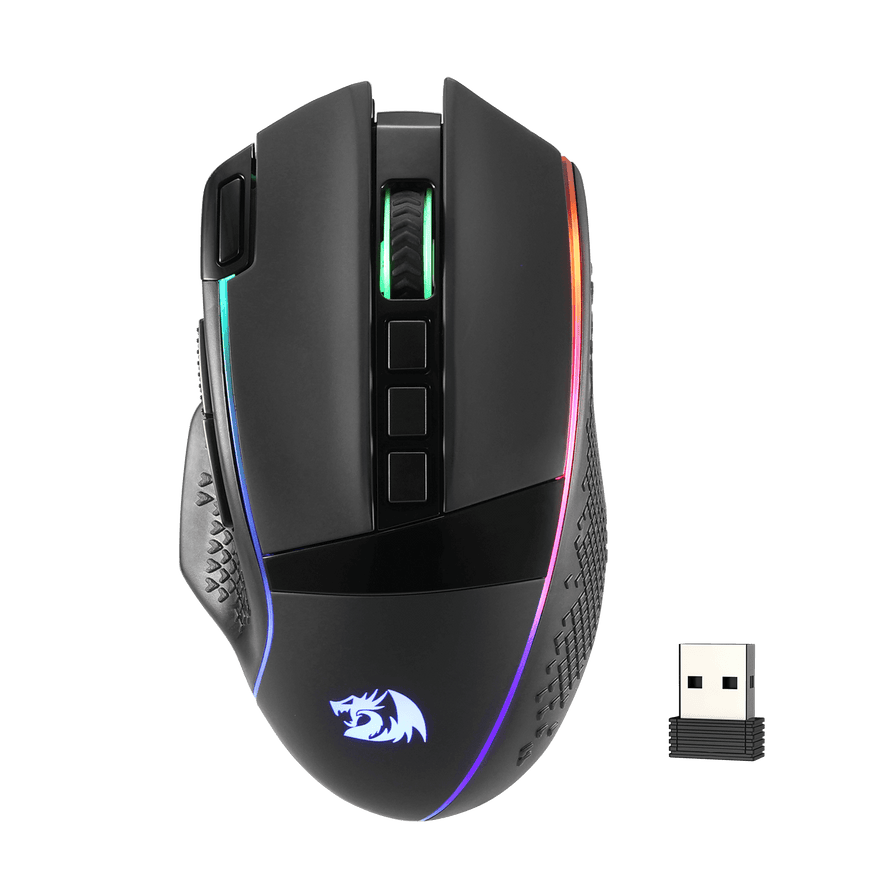Redragon M991 Wireless Gaming Mouse, 26000 DPI 3-Mode Mice with Professional Sensor, Durable Power Capacity, Customizable Macro and RGB Backlight for PC/Mac/Laptop, Black| show