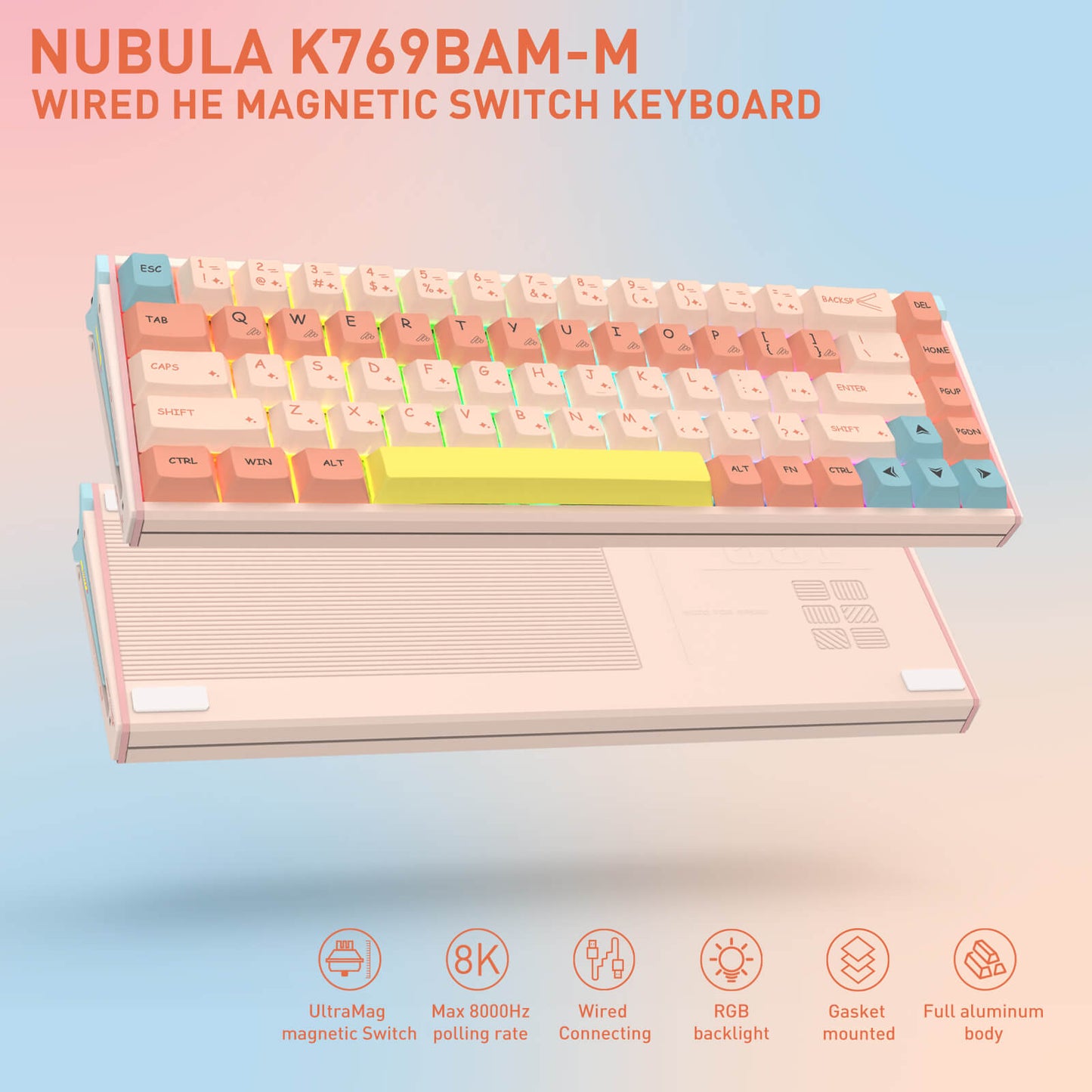 Redragon K769 Wired RGB Aluminum Hall-Effect Rapid Trigger Gaming Keyboard
Rock-Solid Metal Build, 0.1mm Adjustable Actuation Magnetic Switch, Zero Input Delay, 8K Polling for FPS Games Pause & Shoot