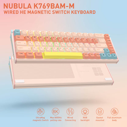 Redragon K769 Wired RGB Aluminum Hall-Effect Rapid Trigger Gaming Keyboard
Rock-Solid Metal Build, 0.1mm Adjustable Actuation Magnetic Switch, Zero Input Delay, 8K Polling for FPS Games Pause & Shoot