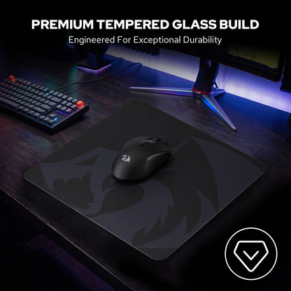 Redragon PG1M Glass Mouse Pad -'PREMIUM TEMPERED GLASS BUILD' 