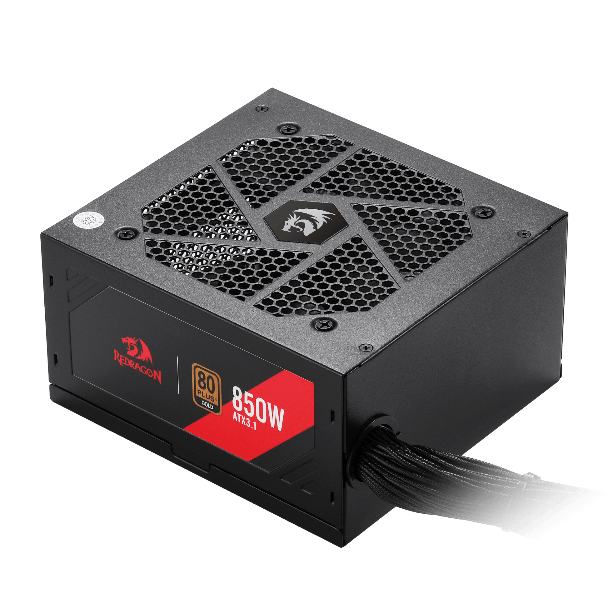 Redragon RGMS-850W PRO 80+ Gold 850 Watt Power Supply w/ATX 3.1 & PCIe 5.1 Ready, Non-Modular Active PFC, Compact 150mm Size, 120mm Low Noise Fan, 100% Japanese Capacitors | show