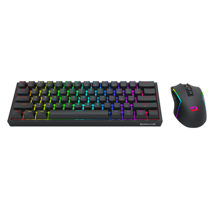 Redragon S144 Gaming Keyboard & Mouse Combo, 60% K617 Tri-Mode Wireless RGB Mechanical Keyboard and 7200 DPI Wireless Gaming Mouse Bundle, Convenient Shared Dongle