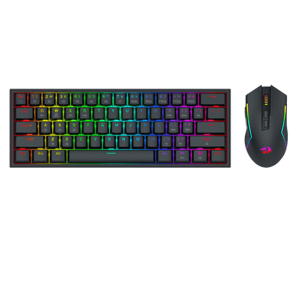 Redragon S144 Gaming Keyboard & Mouse Combo, 60% K617 Tri-Mode Wireless RGB Mechanical Keyboard and 7200 DPI Wireless Gaming Mouse Bundle, Convenient Shared Dongle