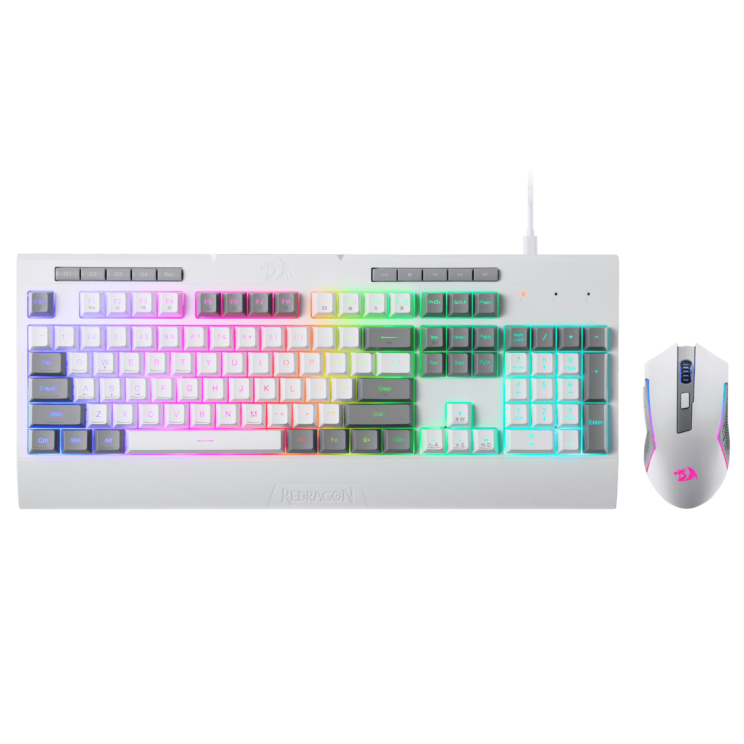 Redragon S151 Gaming Keyboard & Mouse Combo, 104 Keys K525 Wired RGB Membrane Keyboard and 10000 DPI Wired M616 Gaming Mouse Bundle