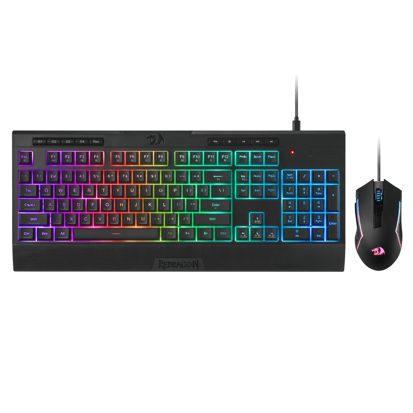 Redragon S151 Gaming Keyboard & Mouse Combo, 104 Keys K525 Wired RGB Membrane Keyboard and 10000 DPI Wired M616 Gaming Mouse Bundle