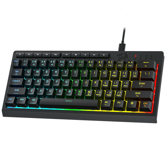 Redragon K522 60% RGB Membrane Gaming Keyboard, Compact 61 Keys Linear Mechanical-Feel Switch Keyboard w/ 4 Extra On-Board Macro Keys & Media Control Keys