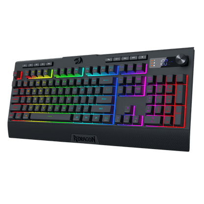 Redragon K525 PRO RGB Wireless Membrane Gaming Keyboard, Screen + Knob
3-Mode Linear Mechanical-Feel Switch, 4 Extra On-Board Macro Keys, Dedicated Media & Display Control, Ergonomic Wrist Rest
