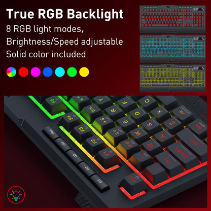 Redragon K525 PRO RGB Wireless Membrane Gaming Keyboard, Screen + Knob
3-Mode Linear Mechanical-Feel Switch, 4 Extra On-Board Macro Keys, Dedicated Media & Display Control, Ergonomic Wrist Rest